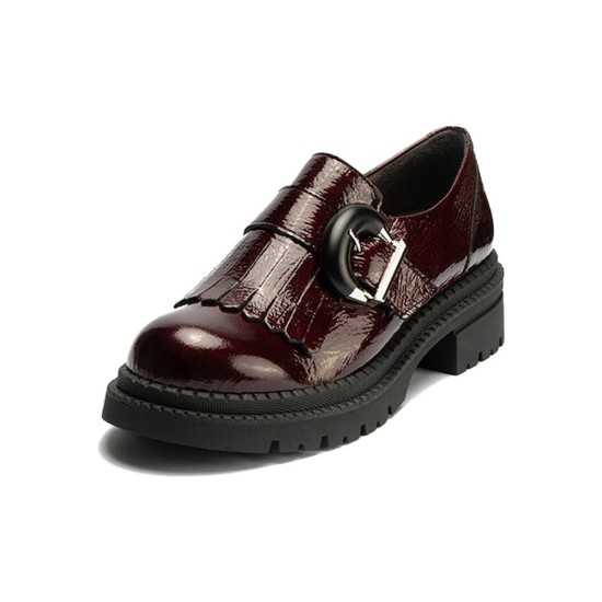 JucaZapatos - Pitillos 10791 - BURDEOS - Abotinado en Charol de mujer color burdeos