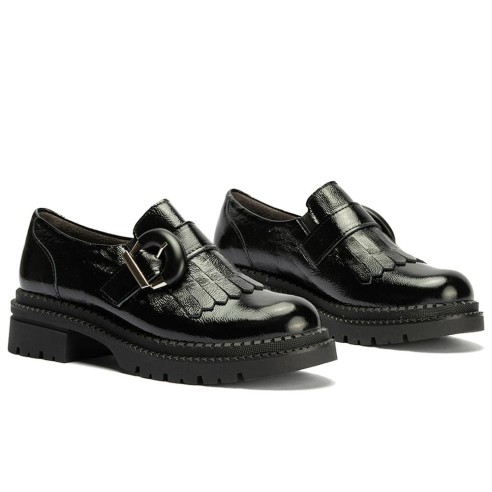 JucaZapatos - Pitillos 10791 - NEGRO - Abotinado en Charol de mujer color negro