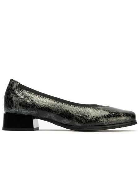 JucaZapatos - Pitillos 10811 - NEGRO - Salón de Pico en Fantasía con Elásticos de mujer color negro