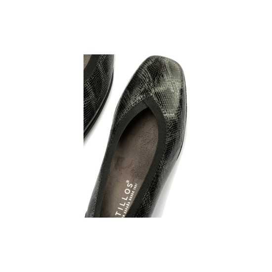 JucaZapatos - Pitillos 10811 - NEGRO - Salón de Pico en Fantasía con Elásticos de mujer color negro