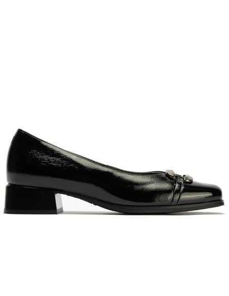 JucaZapatos - Pitillos 10812 - NEGRO - Salón de Pico en Charol con Adorno de mujer color negro