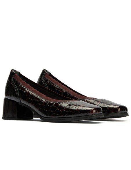 JucaZapatos - Pitillos 10820 - BURDEOS - Salón de Pico con Elásticos de mujer color burdeos