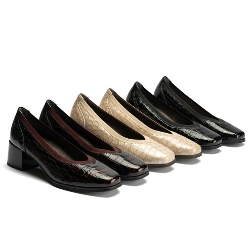 JucaZapatos - Pitillos 10820 - NEGRO - Salón de Pico con Elásticos de mujer color negro