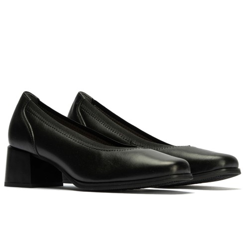 JucaZapatos - Pitillos 10825 - NEGRO - Salón de Pico en Napa con Elásticos de mujer color negro