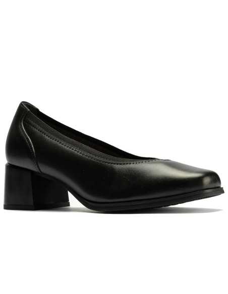 JucaZapatos - Pitillos 10825 - NEGRO - Salón de Pico en Napa con Elásticos de mujer color negro