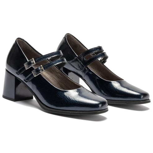 JucaZapatos - Pitillos 10831 - MARINO - Mercedes en Charol con 2 correas de mujer color marino