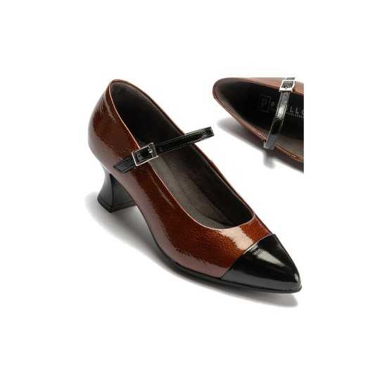 JucaZapatos - Pitillos 10851 - NEGRO-CUER - Mercedes Bicolor en charol de mujer color negro/cuero
