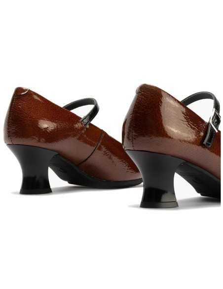 JucaZapatos - Pitillos 10851 - NEGRO-CUER - Mercedes Bicolor en charol de mujer color negro/cuero