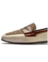 JucaZapatos - Pitillos 10870 - PIEDRA - Mocasín Combinado en charol con leopardo de mujer color piedra