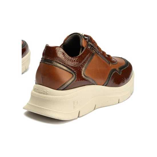 JucaZapatos - Pitillos 10910 - CUERO - Deportivo de Cremallera Combinado con Laminado de mujer color cuero