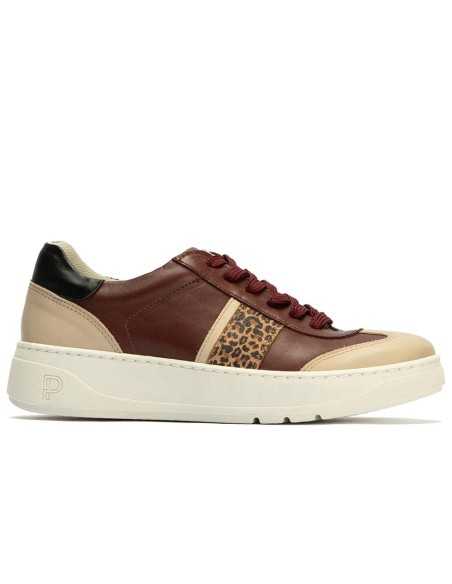 JucaZapatos - Pitillos 10923-1 - BURDEOS - Basket Combinado con leopardo de mujer color burdeos