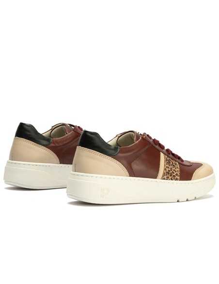 JucaZapatos - Pitillos 10923-1 - BURDEOS - Basket Combinado con leopardo de mujer color burdeos