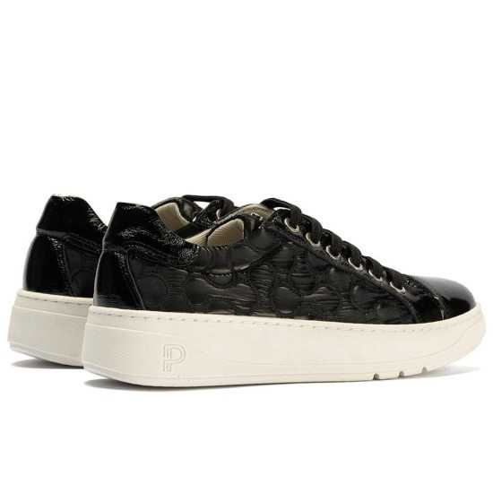 JucaZapatos - Pitillos 10925 - NEGRO - Basket en charol con nylon de mujer color negro
