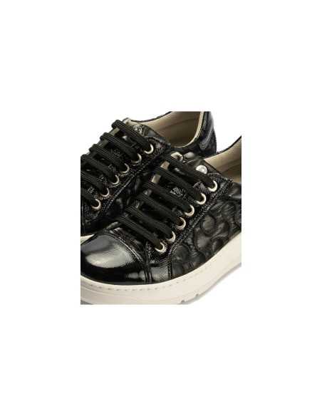 JucaZapatos - Pitillos 10925 - NEGRO - Basket en charol con nylon de mujer color negro