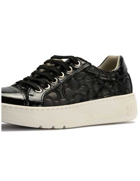 JucaZapatos - Pitillos 10925 - NEGRO - Basket en charol con nylon de mujer color negro