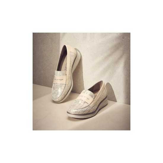 JucaZapatos - Pitillos 11020 - ORO - Mocasín plano con antifaz en piel napa fantasía y piel napa Oro
