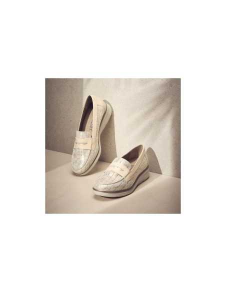 JucaZapatos - Pitillos 11020 - ORO - Mocasín plano con antifaz en piel napa fantasía y piel napa Oro