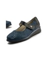 JucaZapatos - Pitillos 11032 - MARINO - Zapato mercedes ancho especial en piel napa y lycra, con ajuste adaptable Marino