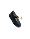 JucaZapatos - Pitillos 11032 - MARINO - Zapato mercedes ancho especial en piel napa y lycra, con ajuste adaptable Marino