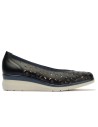 JucaZapatos - Pitillos 11070 - MARINO - Salón con cuña y elástico en piel napa Marino