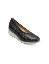 JucaZapatos - Pitillos 11070 - MARINO - Salón con cuña y elástico en piel napa Marino