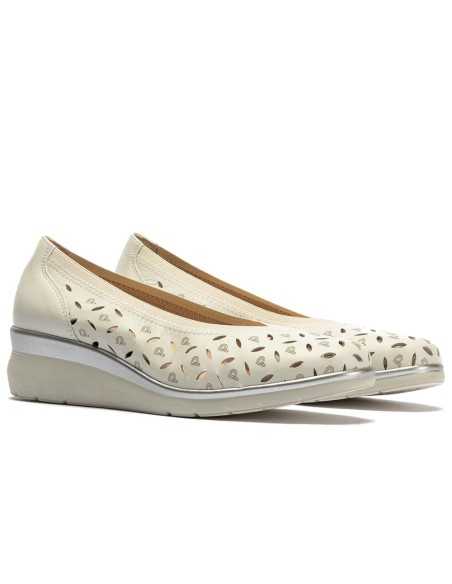 JucaZapatos - Pitillos 11070 - GLACIAL - Salón con cuña y elástico en piel napa Glacial