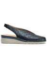 JucaZapatos - Pitillos 11073 - MARINO - Bailarina con cuña en piel metalizada elegante Marino