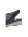 JucaZapatos - Pitillos 11073 - MARINO - Bailarina con cuña en piel metalizada elegante Marino