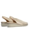 JucaZapatos - Pitillos 11073 - ORO - Salón con elásticos y cuña en piel fantasía, en tonos metalizados Oro