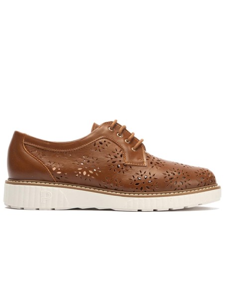 JucaZapatos - Pitillos 11081 - CUERO - Zapato blucher con cordones, en piel napa perforada Cuero