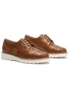 JucaZapatos - Pitillos 11081 - CUERO - Zapato blucher con cordones, en piel napa perforada Cuero