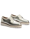 JucaZapatos - Pitillos 11083 - PLATA - Zapato blucher con cordones y reflejos brillantes Plata