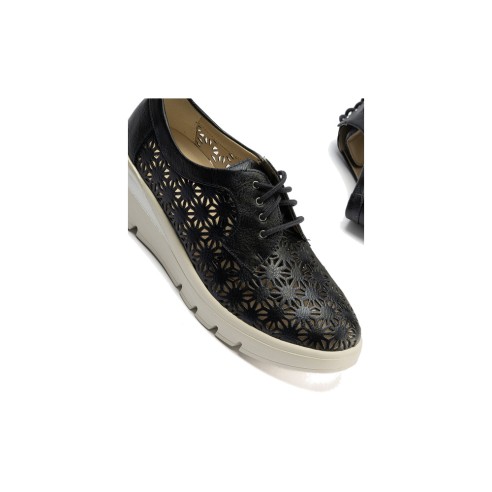 JucaZapatos - Pitillos 11091 - MARINO - Zapato blucher plataforma con cordones en napa sintética Marino