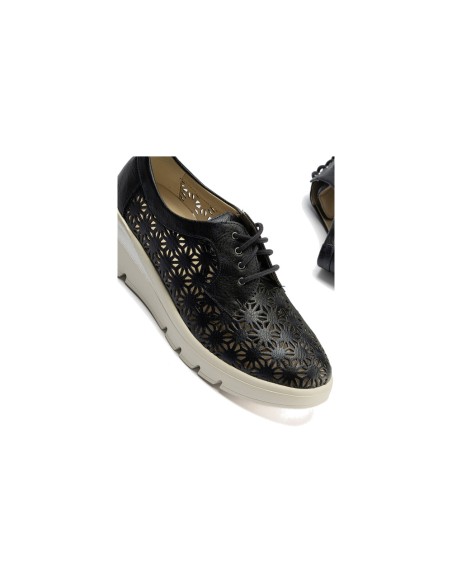 JucaZapatos - Pitillos 11091 - MARINO - Zapato blucher plataforma con cordones en napa sintética Marino