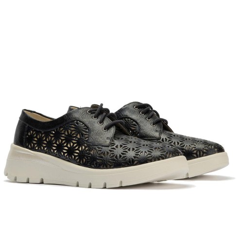 JucaZapatos - Pitillos 11091 - MARINO - Zapato blucher plataforma con cordones en napa sintética Marino