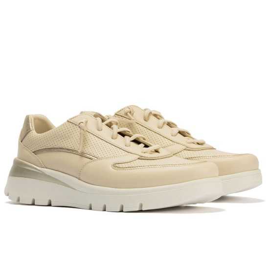 JucaZapatos - Pitillos 11094 - CREMA - Deportivo plataforma con cordones elásticos Crema