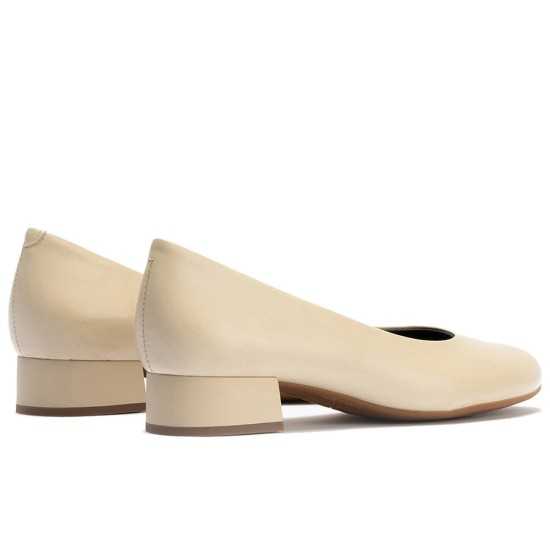 JucaZapatos - Pitillos 111 - CREMA - Zapato de Salón Tacón Bajo Beige