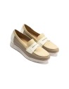 JucaZapatos - Pitillos 11100 - PIEDRA - Mocasín estilo deportivo con antifaz en piel Piedra