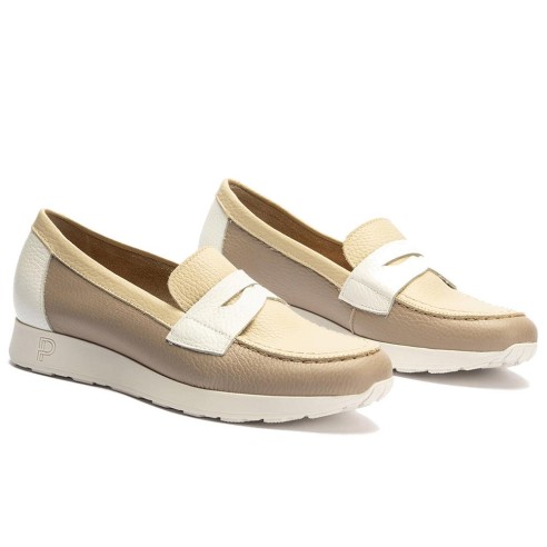 JucaZapatos - Pitillos 11100 - PIEDRA - Mocasín estilo deportivo con antifaz en piel Piedra