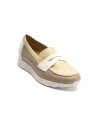 JucaZapatos - Pitillos 11100 - PIEDRA - Mocasín estilo deportivo con antifaz en piel Piedra
