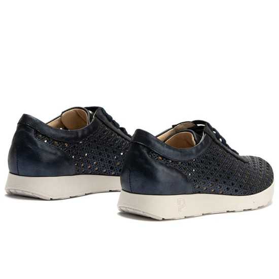 JucaZapatos - Pitillos 11101 - MARINO - Deportivo plano en piel napa fantasía con piel perforada Marino