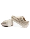 JucaZapatos - Pitillos 11101 - ORO - Deportivo plano en piel napa fantasía con piel perforada Oro