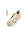 JucaZapatos - Pitillos 11101 - ORO - Deportivo plano en piel napa fantasía con piel perforada Oro