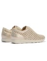 JucaZapatos - Pitillos 11101 - ORO - Deportivo plano en piel napa fantasía con piel perforada Oro