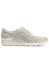 JucaZapatos - Pitillos 11101 - PLATA - Deportivo plano en piel napa fantasía con piel perforada Plata