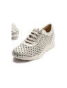 JucaZapatos - Pitillos 11101 - PLATA - Deportivo plano en piel napa fantasía con piel perforada Plata