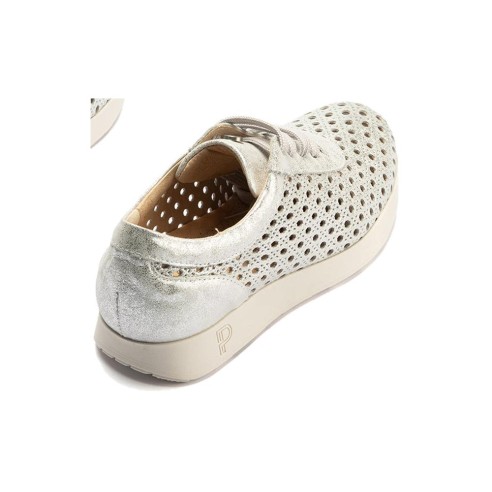 JucaZapatos - Pitillos 11101 - PLATA - Deportivo plano en piel napa fantasía con piel perforada Plata