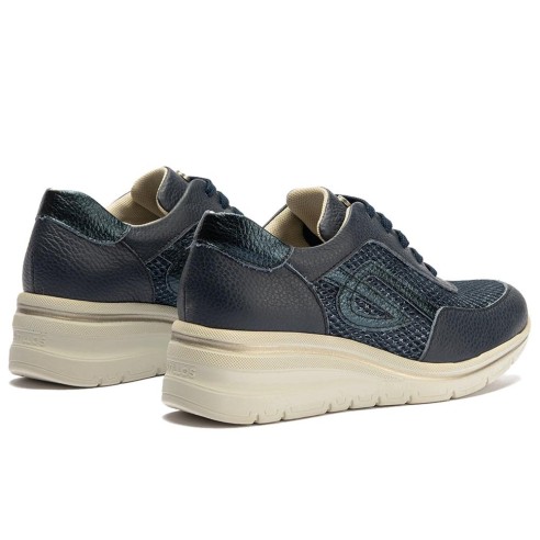 JucaZapatos - Pitillos 11113 - MARINO - Deportivo con cuña en piel napa y tejido Marino