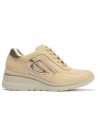 JucaZapatos - Pitillos 11113 - CREMA - Deportivo con cuña en piel napa y tejido Crema