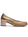 JucaZapatos - Pitillos 11132 - NUDE - Zapato salón con tacón medio, en piel fantasía perforada Nude